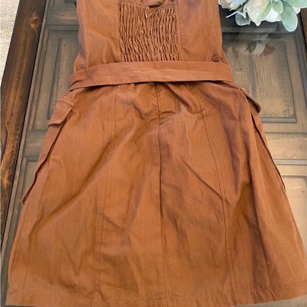 Lulu’s Strapless Brown Dress with Rattan Belt Soze XS - Picture 8 of 12
